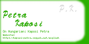 petra kaposi business card